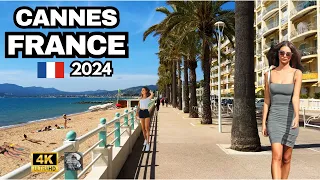 Walking tour in Cannes France: 4k - Beach Cannes French - Riviera France