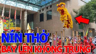 Nín thở quá hồi hộp VIỆT KIỀU & DU KHÁCH LIÊN TIẾP LÌ XÌ múa lân MAI HOA THUNG trước hotel SHERATON