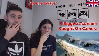 British Couple Reacts to 5 Biggest Tsunami Caught On Camera