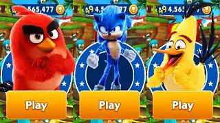 Sonic Dash - Movie Sonic vs Angry Birds Red and Chuck vs All Bosses Zazz Eggman