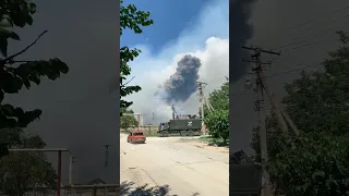 Взрыв на складе боеприпасов в  Крыму после атаки дрона. 22.07.2023