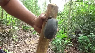 Primitive Technology:Used-Build stone Axe-Primitive Life!