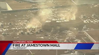 Piles of rubbish catch fire at the old Jamestown Mall