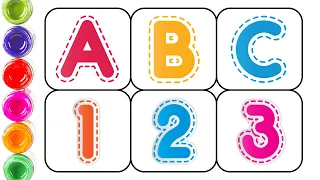 A to Z Alphabets for kids, collection for writing along dotted lines, ABCD, Educational video - 7