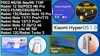 HyperOS India 2.0/HyperOS April Final Rollout/Android 14/HyperOS Launcher/HyperOS Note 11/11 Pro/13