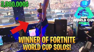 Bugha Reaction On WINNING 3 MILLION DOLLARS! (Fortnite World Cup Solo FINALS!)