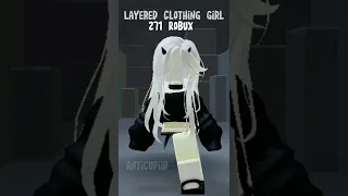 Simple Layered Clothing Girl Outfit under 300 robux! #shorts #roblox #robloxoutfits #robloxtrend 🖤🤍