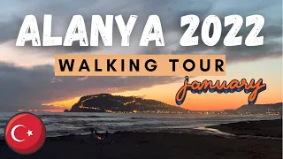 ALANYA 2022 | Sunny Day Walking Tour | Beach Road to City Center Turkey 🇹🇷