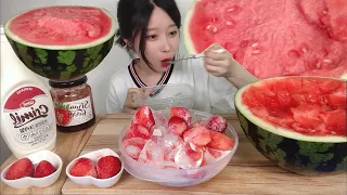 내맘대로 수박화채 만들기🍉 과즙팡팡! 먹방 ASMR 리얼사운드 Watermelon Mukbang eating show