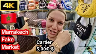 Marrakech Fake Market 4K 60fps - Morocco 🇲🇦 2024