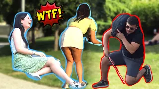 🔥Fake Blindman Prank!😲BEST Reactions In Public😂