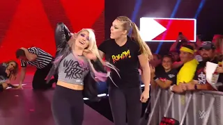 Ronda Rousey ataca a Alexa Bliss y Mickie James - WWE Raw 16/07/2018 (En Español)