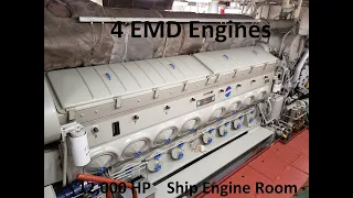 Running Four EMD Engines In A Ship Engine Room 12,000 HP