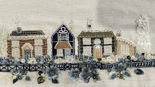 Part 4 adding MORE flowers to my village scene #suzevillagelife #slowstitch