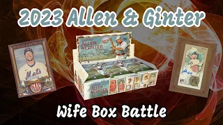 2023 MLB Allen & Ginter Hobby Box Review | Wife Box Battle | Rip Card! Metal Mini SSP Case Hit!