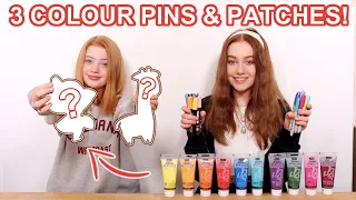 DIY CUSTOM PINS & PATCHES *3 Color Paint & Marker Challenge* Sis Vs Sis | Ruby and Raylee