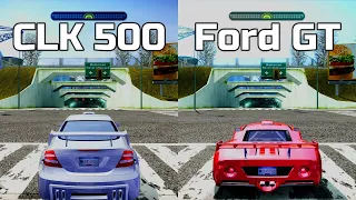 NFS Most Wanted: Mercedes CLK 500 vs Ford GT - Drag Race