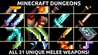 Minecraft Dungeons All 31 Unique Melee Weapons! With Full Descriptions