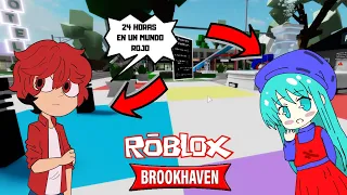 😝24 HORAS VIVIENDO EN UN MUNDO ROJO EN BROOKHAVEN *DESCUBRIMOS ALGO TURBIO* - ROBLOX😝