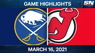 NHL Game Highlights | Sabres vs. Devils – Mar. 16, 2021