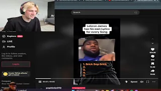 xQc Reacts to Lebron James Having his own Lyrics for every Song
