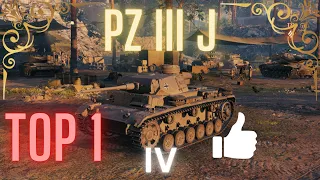Pz III J Gameplay - Top 1 by DAMAGE | World of Tanks