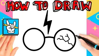 HOW TO DRAW Harry Potter GLASSES *Very Easy* STEP BY STEP DRAWINGS