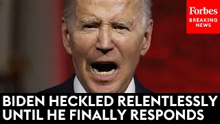 WATCH: Hecklers Repeatedly Disrupt Biden Speech Until He Responds