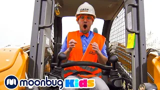 Blippi Explores a Skid Steer | Cars, Trucks & Vehicles Cartoon | Moonbug Kids