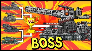 Ratte vs Black Ratte vs Dora Karl 44 | Мега танки VS Мега Босс - Мультики про танки | ARENA |