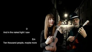 The Sound of Silence (Simon & Garfunkel, ukulele play along cover with lyrics)