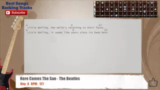 🎻 Here Comes The Sun - The Beatles Bass Backing Track with chords and lyrics