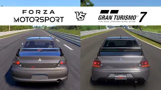 Forza Motorsport vs Gran Turismo 7 - Mitsubishi Lancer Evolution 9 MR - FM8 vs GT7 Comparison