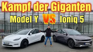 Tesla Model Y vs. Hyundai Ioniq 5 - Vergleich: Verbrauch, Reichweite, Laden, Ladeplanung