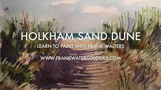 Holkham sand dune in expressive watercolour