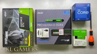 intel Core i7 12700F msi PRO H610M G DDR4 WD Green SN350 ZOTAC GTX1650 Gaming PC Build