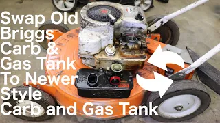 How To EASILY Swap Old Briggs Carb & Gas Tank To Newer Style Carb and Tank
