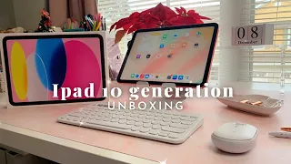 IPAD 10th GENERATION (pink)| unboxing, wallpaper, connect  Logitech k380 keyboard & Pebble mouse