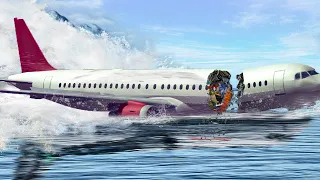 Emergency Landing Into The Sea Failed! Airplane Crashes Landings! Besiege plane crash