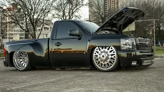 CHEVY 1500 SINGLE CAB WITH 26 INCH DUALLY WHEELS! (6 10 LUG WHEELS) AXLE SWAPPED BAGGED CAMMED MORE!