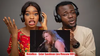 OUR FIRST TIME HEARING Metallica - Enter Sandman Live (Stranger in Moscow, Russia 1991) REACTION!!!😱