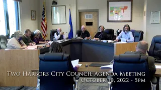 Two Harbors City Council Agenda Meeting - October 10, 2022