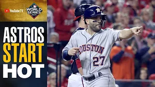 Astros start HOT in World Series Game 4 (Alex Bregman, Yuli Guriel drive in runs in 1st inning)