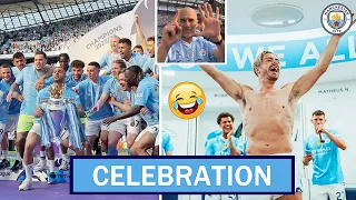 🏆Manchester City Players' Premier League Trophy Celebration & Dressing Room Celebration! 2024