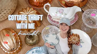 HUGE THRIFT WITH ME AT GOODWILL 2024! | THRIFTING FOR COTTAGE DECOR + HAUL 🫖