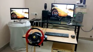 My Xbox one setup with 'Thrustmaster Ferrari 458 spider' racing wheel  and windows 10 streaming.