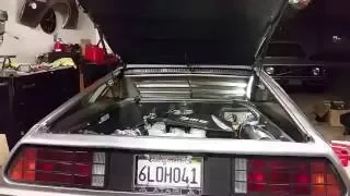 Rebuilt Delorean engine start up, idle and rev with cams