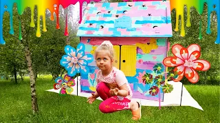 Детский домик своими руками от Софии и Дениса / Colorful playhouse for kids