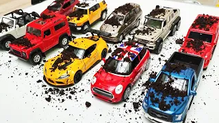 Various Car Models dirty falling into water