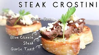 Easy Steak Crostini with Blue Cheese for Your Next Cocktail Party